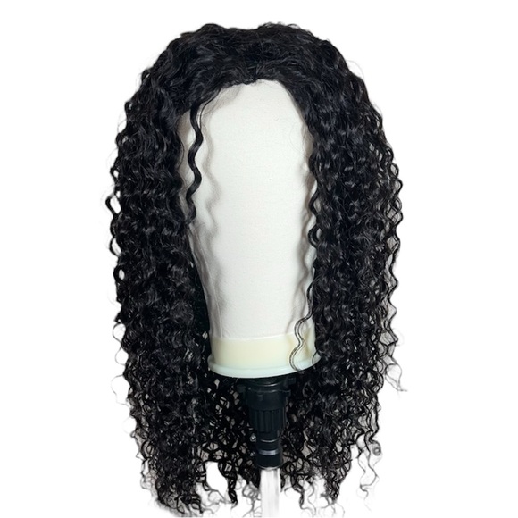Isee Natural Black Water Wave Human Hair Glueless 26 Inch Half Wig - Picture 1 of 14